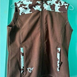 Youth Cowgirl cow/pinto print vest